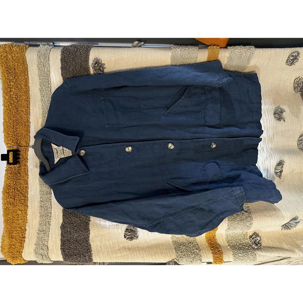 Vintage L.L.Bean Linen Chore Jacket - Women's Reg XL - Picture 2 of 9